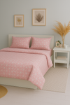 High-quality Pink Flat Sheet bedding set including bedsheet, pillow covers