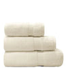 Cream Cotton Terry Towel Set – Face, Hand &amp; Bath Towels Displayed
