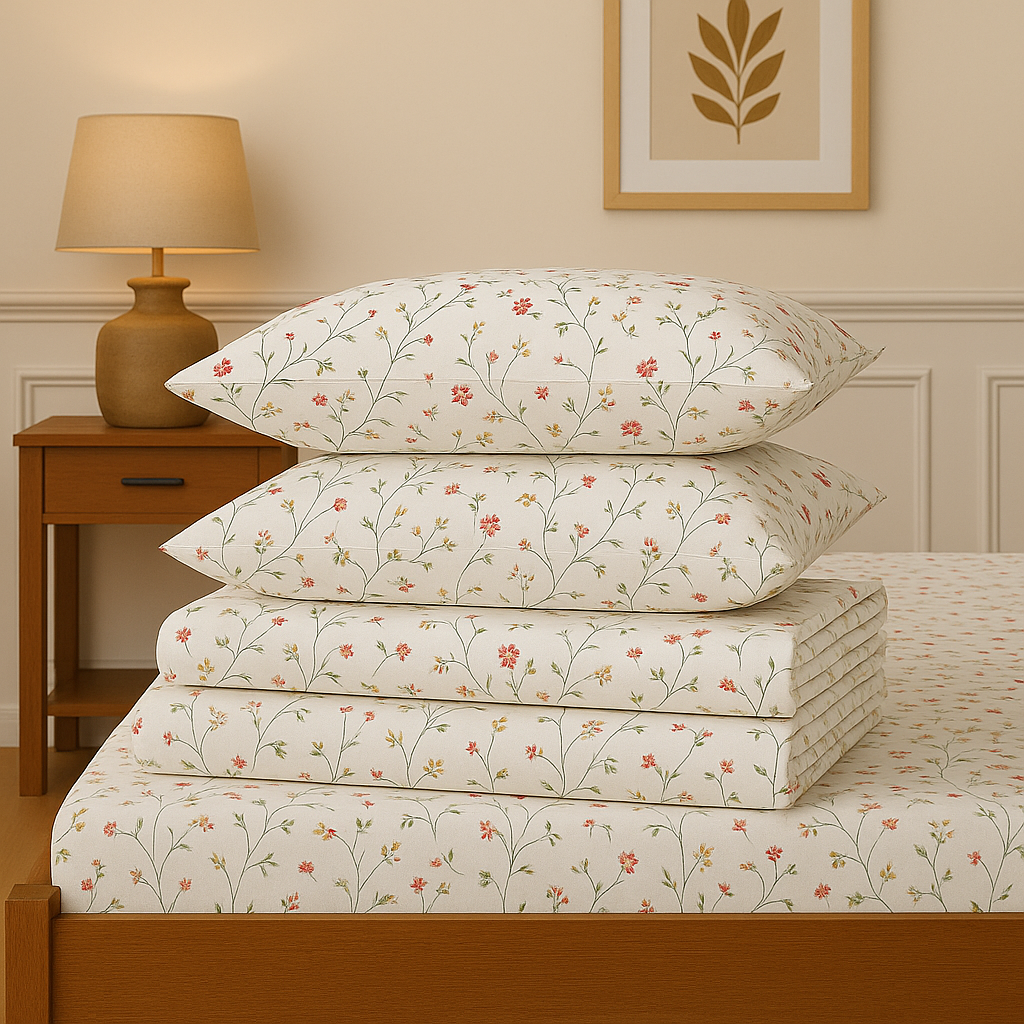 English Tea - 150TC Cotton Flat Sheet – Breathable Luxury – Orchid Thread