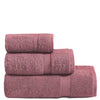 Rose Pink Cotton Terry Towel Set – Face, Hand &amp; Bath Towels Displayed