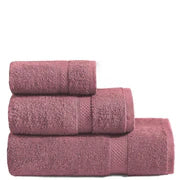 Rose Pink Cotton Terry Towel Set – Face, Hand & Bath Towels Displayed
