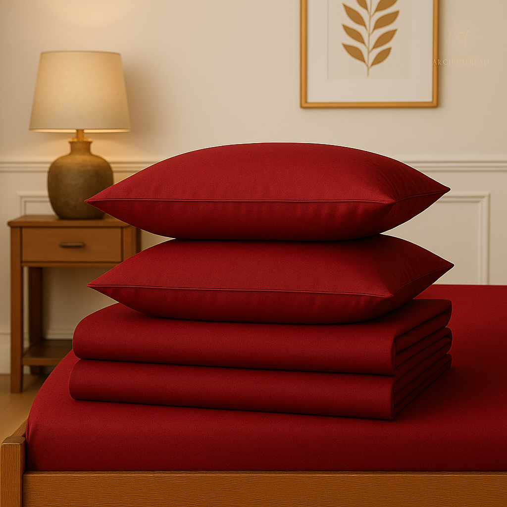 Red sapphire - 150TC Cotton Flat Sheet – Breathable Luxury – Orchid Thread