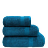 Turk Blue Cotton Terry Towel Set – Face, Hand &amp; Bath Towels Displayed